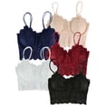 thumbnail image 2 of Lava 5 Pcs Lace Bralettes for Women Bralette Padded Sexy Deep V Lingerie Bra Tops Lace Bandeau Bra XL, 2 of 9