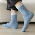 thumbnail image 3 of OVBMPZD Blue Women Socks Size 9-11 Crew Fuzzy Fall Thermal Winter Socks Womens Running Socks, 3 of 3