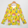 thumbnail image 3 of Rugrats Womens T Shirts V Neck Long Sleeve Tops Causal Loose Summer T-Shirts 3XL, 3 of 7