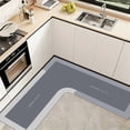 thumbnail image 1 of L-shaped Kitchen Mat Non-Slip Absorbent Microfiber Rug for Cooking Washable Corner Carpet for Sink Area, 1 of 7