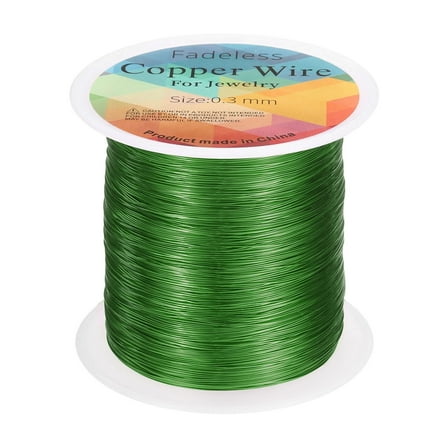 Uxcell Artistic Wire 328ft 28 Gauge Copper Craft Wrapping Wire, Green