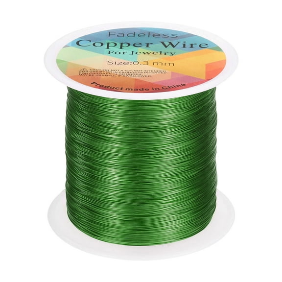 Uxcell Artistic Wire 328ft 28 Gauge Copper Craft Wrapping Wire, Green