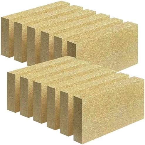 Fire Bricks, FireBrick, High Temperature Insulated Firebricks for Wood Stoves, Fireplaces, Size 9" X 4-1/2" X 1-1/4", Pack of 12, Wood Stove Bricks, Fireplace Brick$$Plumbing & HVAC