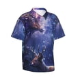 thumbnail image 2 of Balery Enchanted Forest Stag Gathering Print Men's Hawaiian Shirts Short Sleeve Beach Shirt Relaxed Fit Vacation Button Down Shirts-XX-Large, 2 of 9