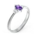 thumbnail image 3 of Birthstone Oval Ring with Shoulder Accents - Amethyst (February), 3 of 5