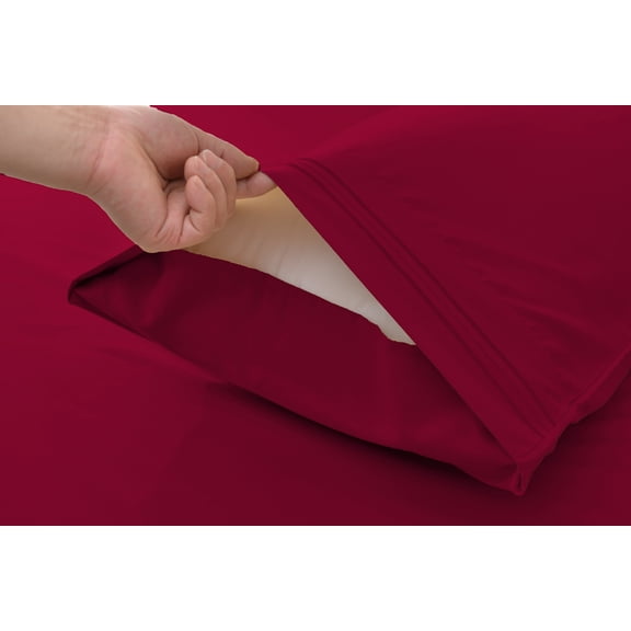 Okao Wholesale Bamboo Derived Rayon Pillowcase Set- Wrinkle Free - Wrinkle Free - Standard(King)-Red