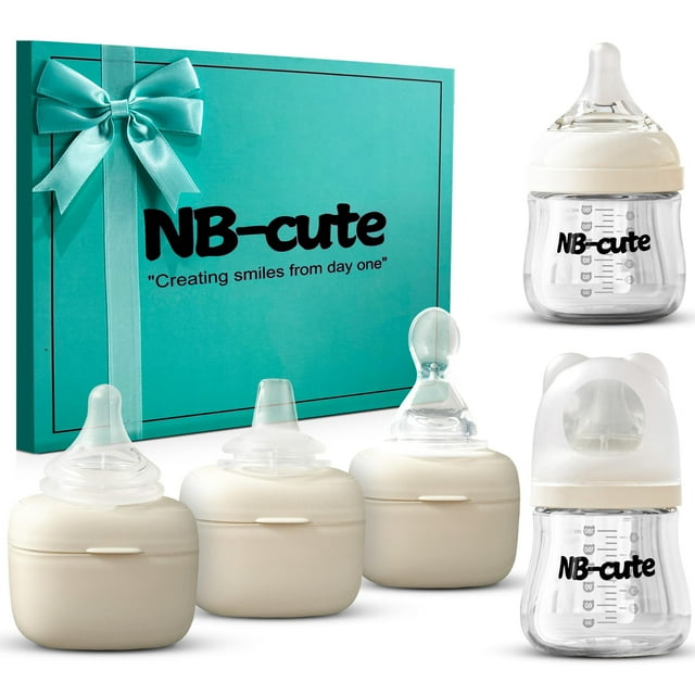 Set de Biberones para Bebé NB-cute 100ml y 180ml de Vidrio Borosilicato