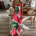 thumbnail image 4 of Juicy Pastèque. Robe Sans Manches Fruit Tropical Aquarelle Robes de Soirée Femmes Robe style Coréen, 4 of 5