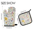 thumbnail image 2 of Yayeee Oven Mitts and Pot Holder Set of 4 Heat Resistant Kitchen Gloves Baking Hot Pad, Watercolor Wildflowers, 2 of 5
