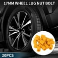 thumbnail image 2 of Wheel Lug Nut Bolt Cylindrical Shape Exterior Rims Tire Nut Screws Dust Cap Cover Nut Protection Yellow 20pcs 17mm, 2 of 7