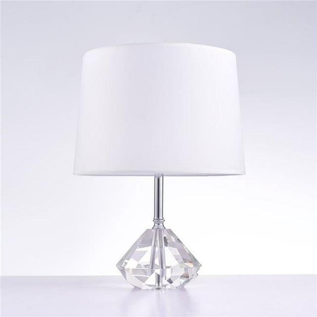 Pasargad Home PMT-12 Tortona Metal & Crystal Table Lamp Lights, White & Clear