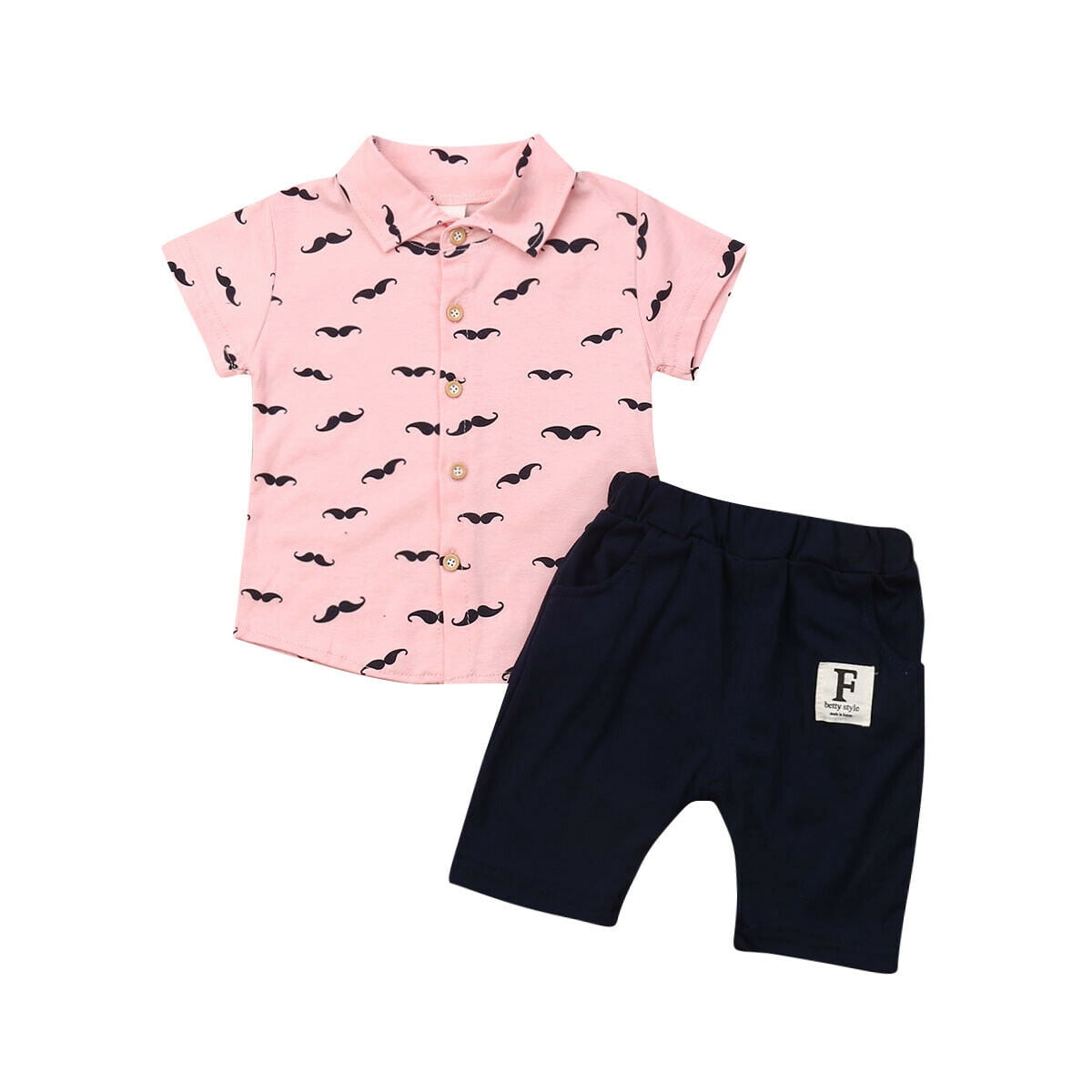 Toddler Infant Baby Boys Gentleman Polo T-Shirt Tops+Shorts Outfits Clothes Set 
