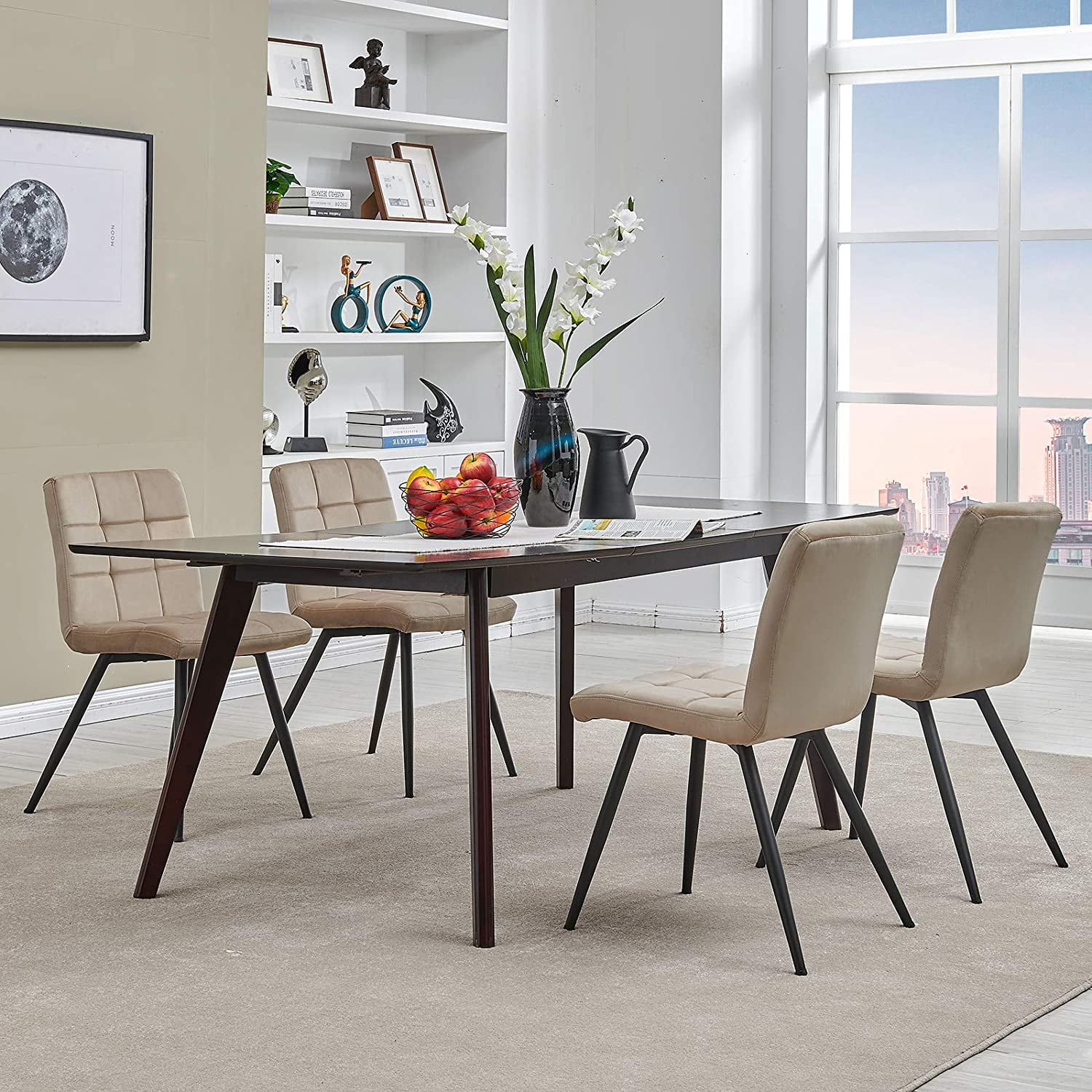 Duhome Velvet Dining Chairs Set of 4, Modern Upholstered Side Chairs