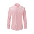 thumbnail image 5 of Qwertyu Men's Long Sleeve Button Down Shirt Casual Cotton Linen Textured Solid Color Lightweight Shirt Summer Beach Tops Pink XL, 5 of 5