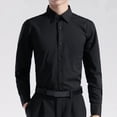 thumbnail image 4 of Camisa blanca de manga larga para hombre, sin planchado, para trabajo profesional, con cuello, informal, con botones, tallas grandes S-5XL, 4 of 5