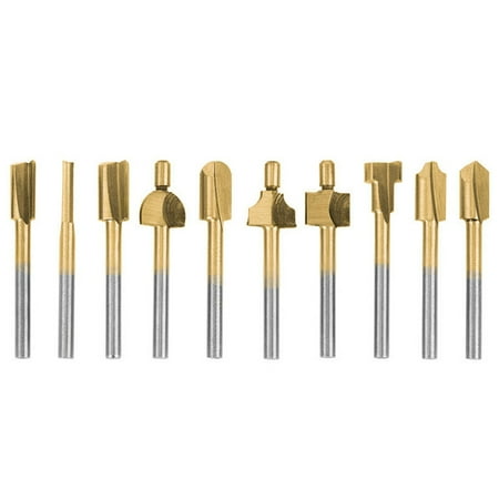 

OOKWE 10x Professional Trimming Milling Cutter 1/8 (3mm) Shank Router Engraving Bit Rotary Tools for Grooving DIY Woodworking