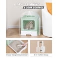 thumbnail image 3 of Caja de arena para gatos Qualasision cerrada grande con tapa verde, 3 of 7