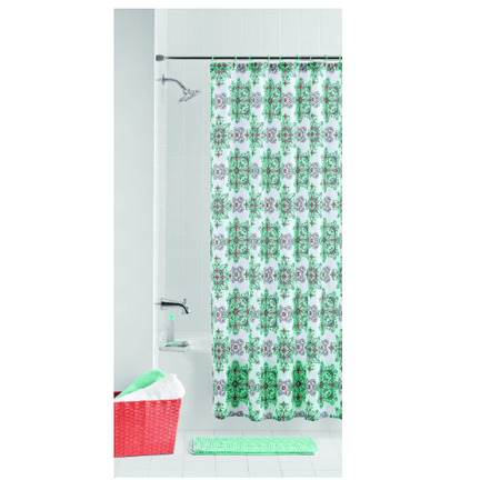 Mainstays Geometric Angelino Bath Set With Noodle Rug Shower Curtain Decorative Hooks 14 Piece
