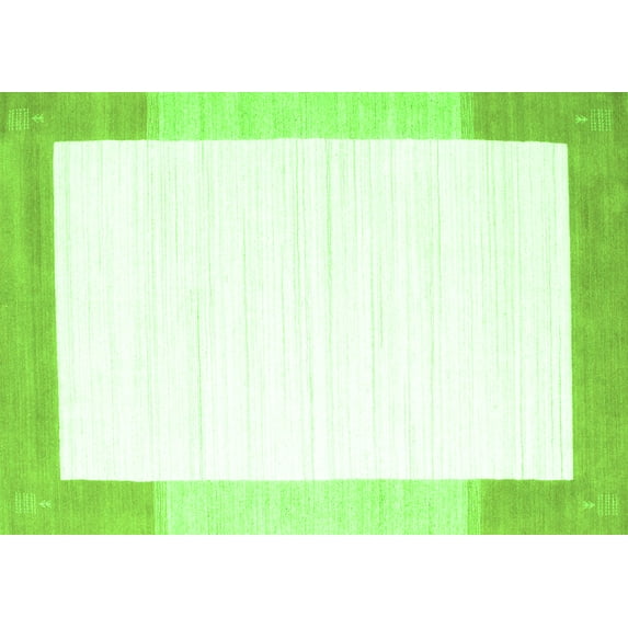 Ahgly Company Indoor Rectangle Solid Green Modern Area Rugs, 2' x 5'