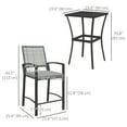 thumbnail image 3 of Outsunny Ensemble de Bar en Osier d'Extérieur 3 Pcs, Ensemble de Bar Bistro Classique, 3 of 10