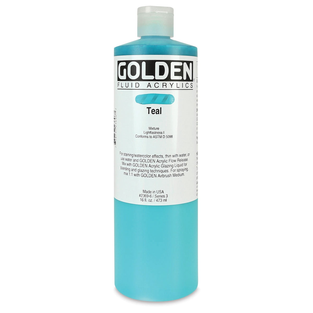 Golden Fluid Acrylic Paint - Teal, 16 oz