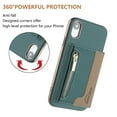 thumbnail image 2 of Allytechgroup 2-in-1 Magnetic Wallet Case for Apple iPhone XR, Detachable Card Holder with Zipper Pocket RFID Blocking Kickstand PU Leather Protective Flip Cover with 6 Slots, Green, 2 of 6