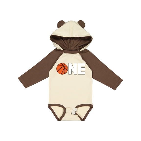 Inktastic One Basketball First Birthday Boys or Girls Long Sleeve Baby Bodysuit
