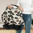 thumbnail image 6 of Renewold Beige Brown Cow Print Baby Car Seat Covers Car Seat Canopy for Babies Boys Girls, Multi-use Nursing Breastfeeding Covers Nursing Scarf, 6 of 7