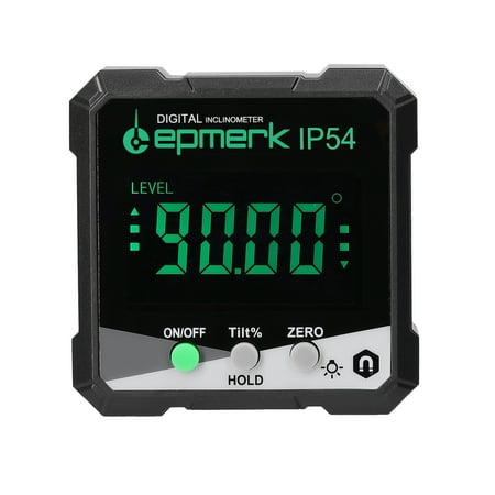 

Lepmerk IP54 4*90° Portable Digital Inclinometer LCD Backlight Digital Protractor Slope Meter Digital Angle Ruler Single-side Magnetics Multifunctional Protractor Absolute Relative Mesuring Mode Dat