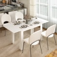 thumbnail image 2 of HOMCOM Extendable Dining Table, Kitchen Table for 6-8 People, White, 2 of 10
