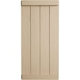 thumbnail image 2 of Ekena Millwork 22"W x 56"H Rustic Four Board Joined Board-n-Batten Sandblasted Faux Wood Shutters w/End Batten (Per Pair), Primed Tan, 2 of 10