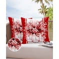 thumbnail image 6 of Pack of 2 Outdoor Pillow Covers, Summer Flowers Eucalyptus Plants Glass Vase Red Striped Waterproof Square Throw Pillowcase Cushion Decorative Pillow Covers for Couch Patio Tent, 26x26 in, 6 of 6