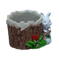 thumbnail image 2 of Maceta con forma de animal de dibujos animados, agujero para árbol, para cactus, miniplantas de interior, decoración blanco, 2 of 8