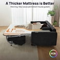 thumbnail image 3 of CHIC HOUSE Queen Sleeper Sofa Bed with Mattress, Pull Out Couch with USB Charging, Cup Holders & LED Light, Convertible Chenille Loveseat for Living Room RV Small Spaces, Black, 3 of 8