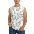 thumbnail image 2 of Goofa Hand Drawn Rabbit Printed Men's Sleeveless T-Shirt - Athletic Gym Workout Tank Top for Men - Moisture-Wicking, UPF 30+ Quick-Dry Muscle Tee-Small, 2 of 8