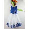 thumbnail image 6 of YEAHDOR Big & Little Girls Sleeveless Bowknot Petals Flower Girl Dress Bridesmaid Birthday Party Princess Dress Blue 10, 6 of 7