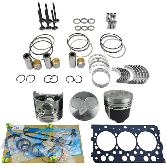 D722 Engine Overhaul Rebuild Kit (No cylinder liner) For Kubota D722 Engine TG1860-54 G1900 GF1800E Tractor K008 Excavator Bobcat 316 320 322 323 Mini-Excavator