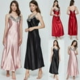 thumbnail image 4 of Seyurigaoka Elegant Women Sleepwear Nightgown Satin Silk Babydoll Lace Robes Sexy Night Sleep Dress, 4 of 7