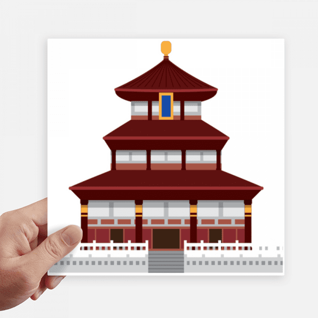 Autocollants Motif Temple Architecture de Chine pour Mur Image Ordinateur Portable Autocollant Auto-Adhésif