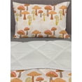 thumbnail image 3 of Mushroom Comforter & Sham Bedding Set, Striped or Dotted Organic Vegetation, 3 pcs Duvet Set Microfiber Filling Quilt, 5 Sizes, Pale Peach Umber Orange, by Ambesonne, 3 of 4