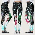 thumbnail image 2 of Labakihah yoga pants Women's Christmas Custom Christmas Santa Claus Snowman Party Leggings Skinny Pants For Yoga Running Pilates Gym pants for women Green, 2 of 9