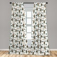 thumbnail image 4 of Ambesonne Aloha Curtains, Traditional Hawaii Woman Art, Pair of 28"x63", White Amber Laurel Green, 4 of 4
