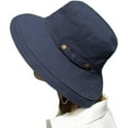 thumbnail image 3 of Womens Cotton Wide Brim Sun Hats UPF50+ UV Packable Beach Hat Summer Bucket Cap for Travel, 3 of 7