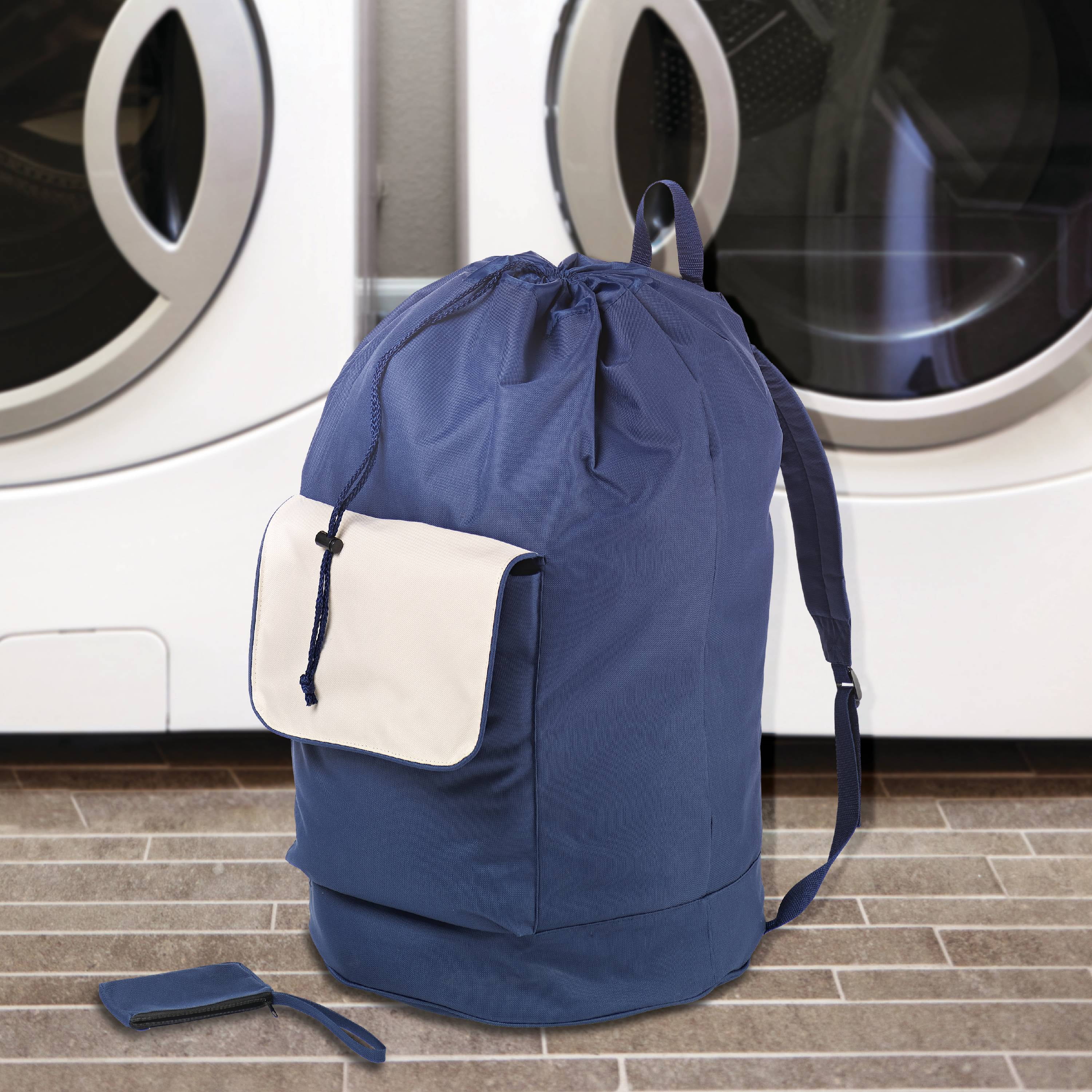 Homz Laundry Carry Pack Hamper, Navy Blue