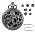 thumbnail image 1 of Hyasfey Mini DND Dice Set Polyhedral Metal Dice with Chain Steampunk Gear Octopus Pocket Watch Dice Set for Role Playing Games, 1 of 8