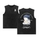 thumbnail image 1 of Camisetas Vintage sin mangas con estampado de gato de dibujos animados, camisetas Retro lavadas de manga corta, chaleco sin mangas de algodón puro, Tops de gran tamaño, 1 of 4