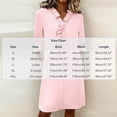 thumbnail image 3 of Ovbmpzd Ruffled Neck Summer Dresses for Women With 3/4 Sleeves Pink Knee Length Dresses V Neck Trendy Dresses, 3 of 6