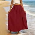 thumbnail image 4 of GUACER High Waisted Maxi Skirt for Women Side Slit Boho Flowy Long Skirt Casual Summer Beach Skirts, 4 of 6