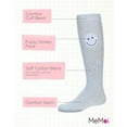 thumbnail image 3 of MeMoi  Fuzzy Smiley Face Knee High Socks - Girls - Female, 8, Blue, 3 of 9