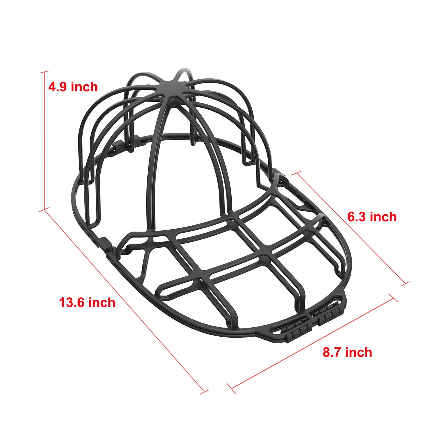 Feiger Hat Washer, 3-Pack Hat Cleaners Baseball Cap Washer, Fit for Adult/Kid's Hat Washer Frame/Washing Cage, Hat Shapers/Cleaning Protector Racks, Hat Washer for Washing Machine, Black